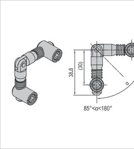 鋁型材雙斜角連接件二維圖1 鋁型材雙斜角連接件二維圖1