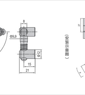 鋁型材雙斜角連接件二維圖2 鋁型材雙斜角連接件二維圖2