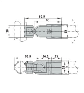 精益管萬向外扣連接件二維圖
