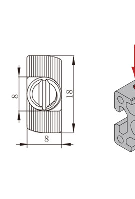 鋁型材T型螺栓二維圖 鋁型材T型螺栓二維圖