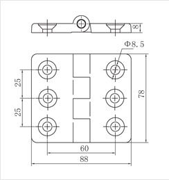 鋅合金合頁(yè)二維圖 鋅合金合頁(yè)二維圖